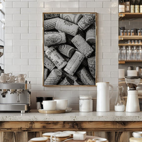 Wine Corks Poster (black and white) - Corkframes.com