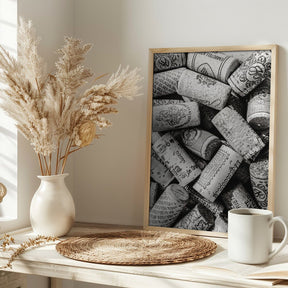 Wine Corks Poster (black and white) - Corkframes.com