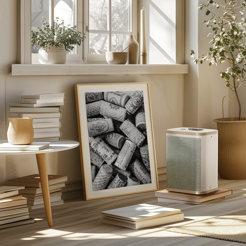 Wine Corks Poster (black and white) - Corkframes.com