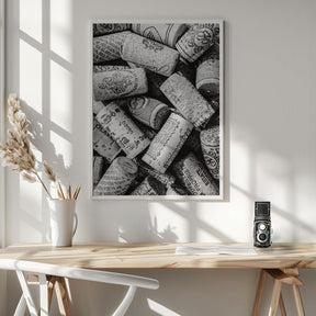 Wine Corks Poster (black and white) - Corkframes.com