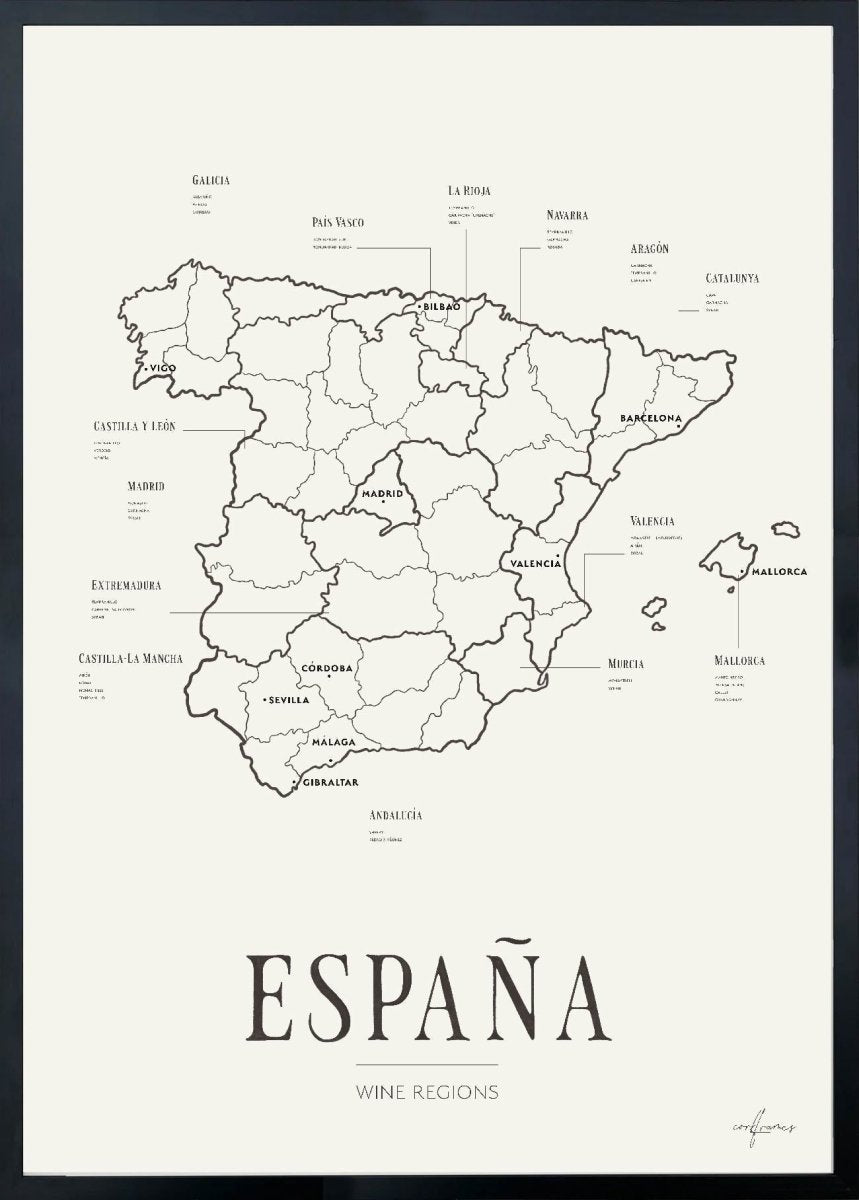 Wine Map Set Classic - España, France, Italia - Corkframes.com