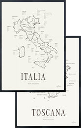 Wine Map Set - Italia, Toscana - Corkframes.com