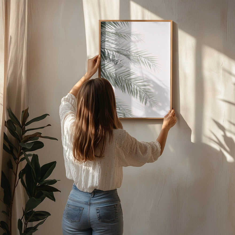 Blush Palm Leaves Poster