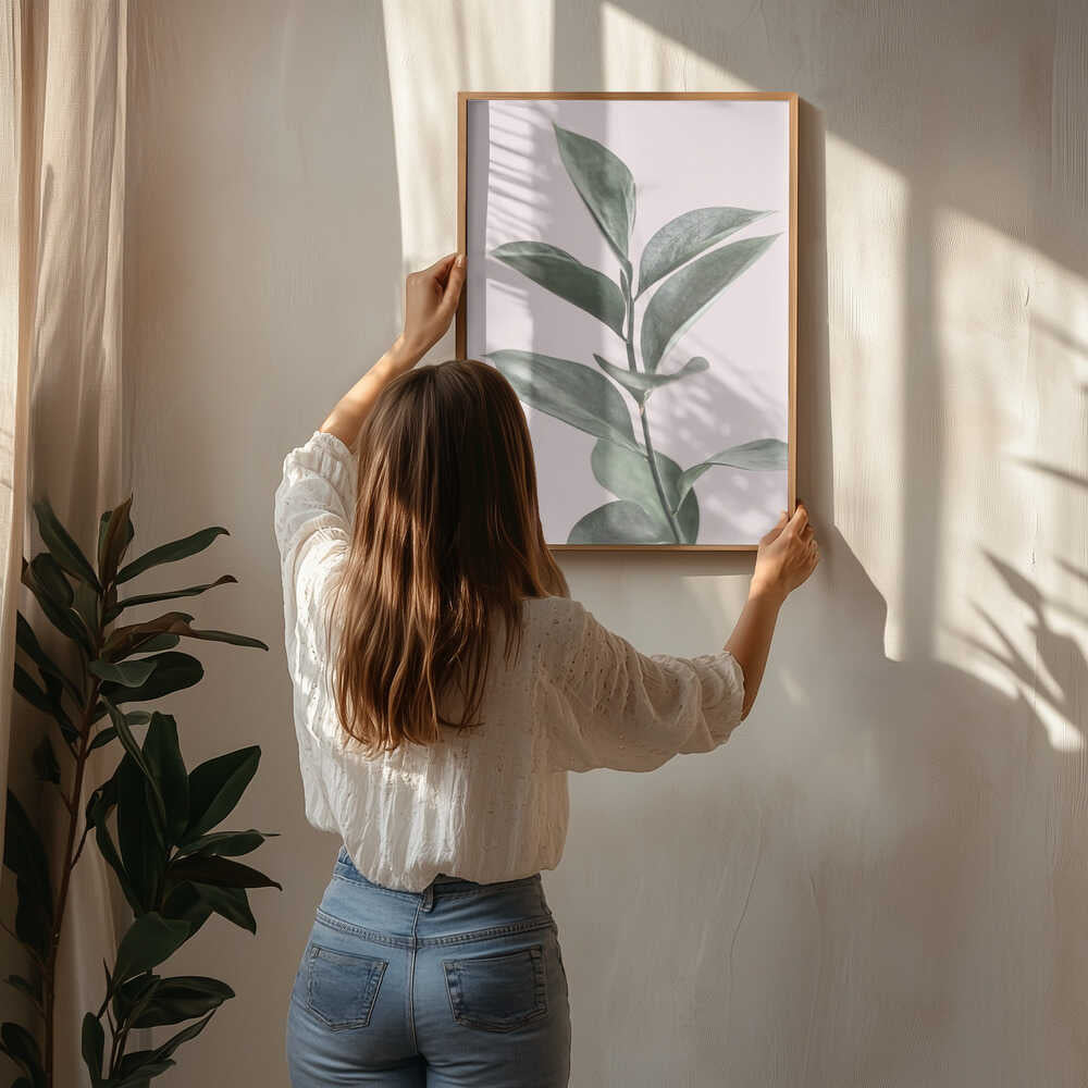 Foliage on Pink Poster
