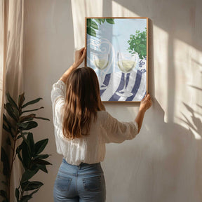 White wine under the tree Poster