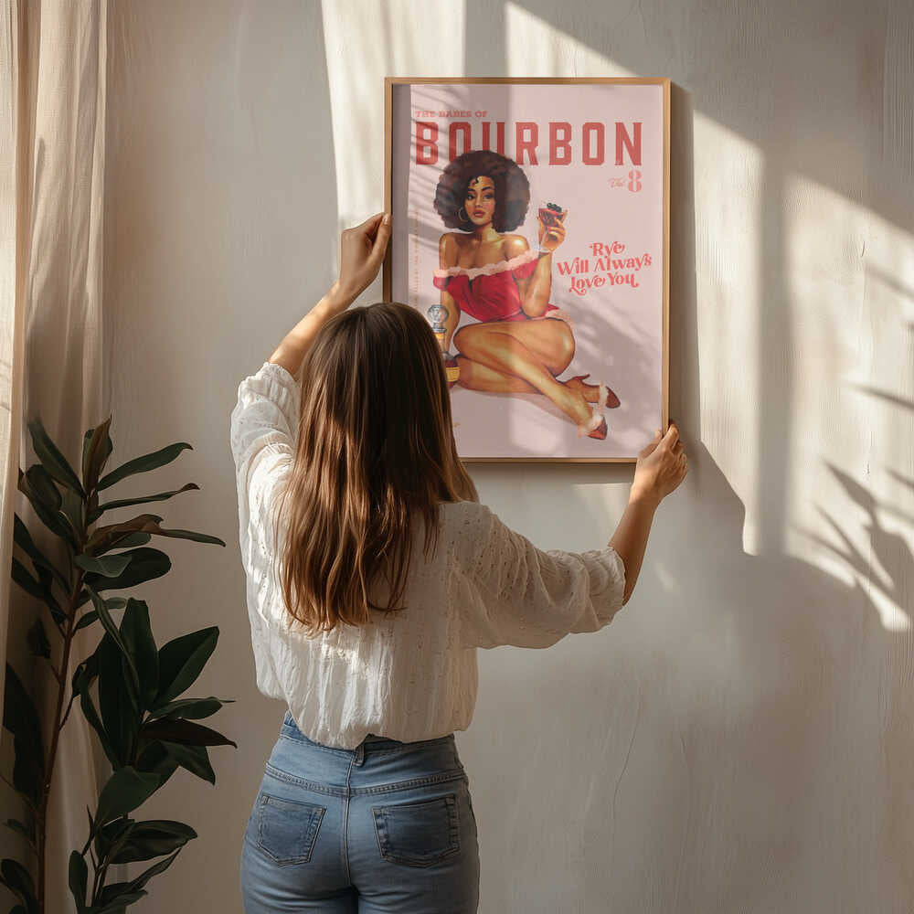 Babes of Bourbon Vol 8 Vintage Pinup Girl With Afro Poster