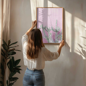 Cactus On Pink Poster