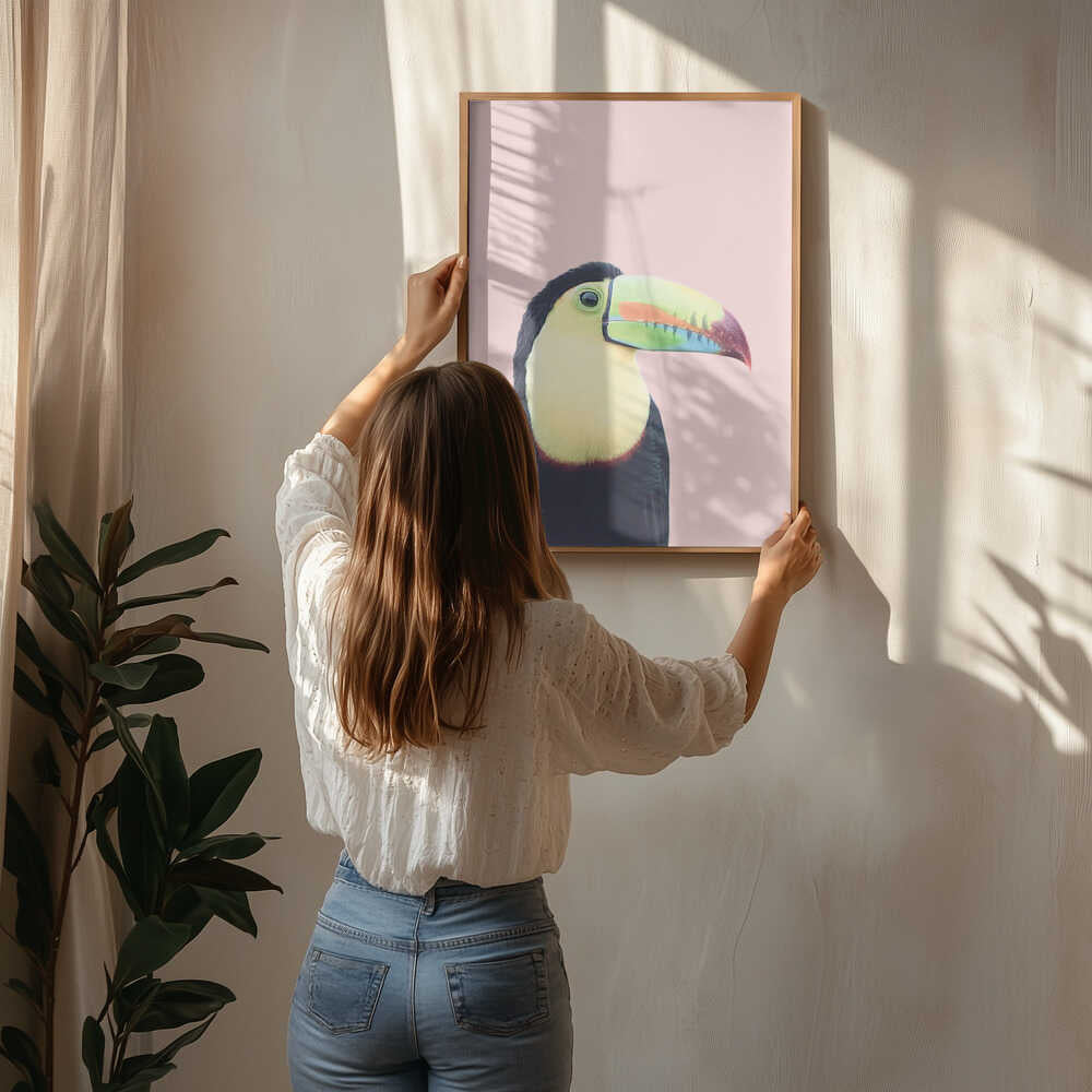 Toucan on Pink Poster