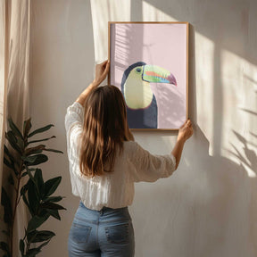 Toucan on Pink Poster