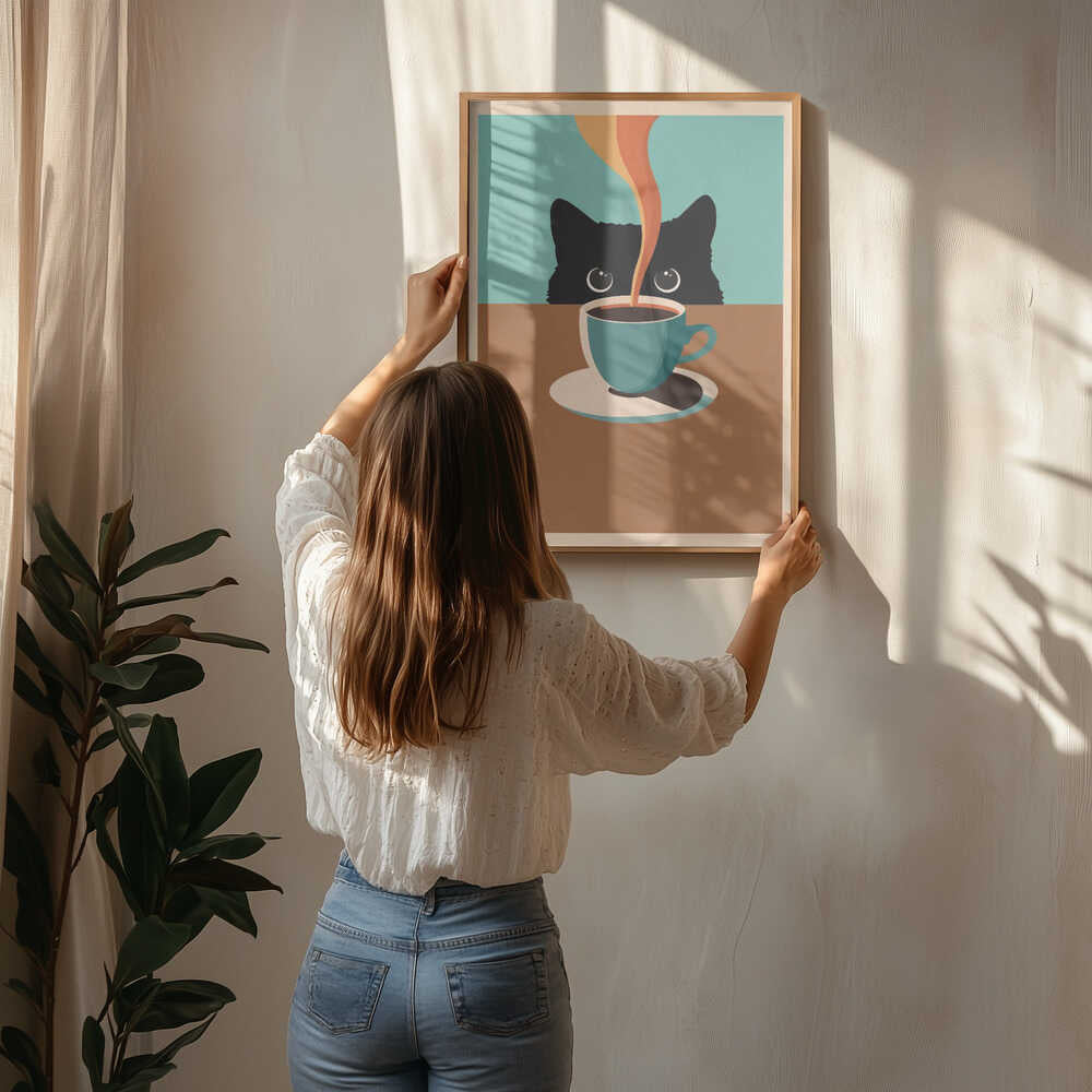 Cat &amp; Coffee Poster