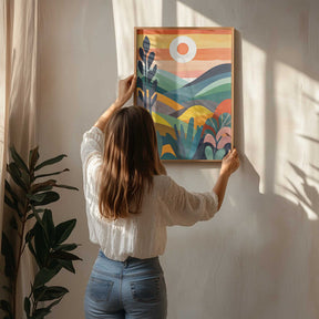 Sunrise Over Rolling Hills Poster