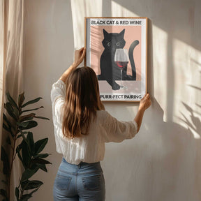 A4 Cat & Wine Purr Fect 01.png Poster