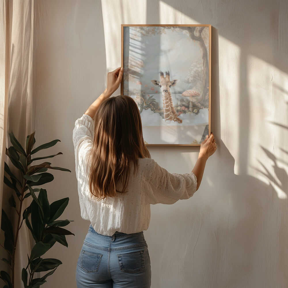 Whimsical Giraffe Soak Poster