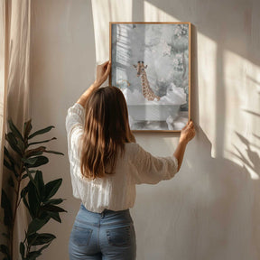 Giraffe Bubble Bliss Poster
