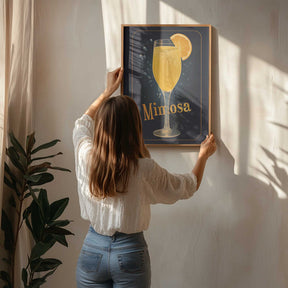 Vibrant Illustration Of A Mimosa Cocktail Poster