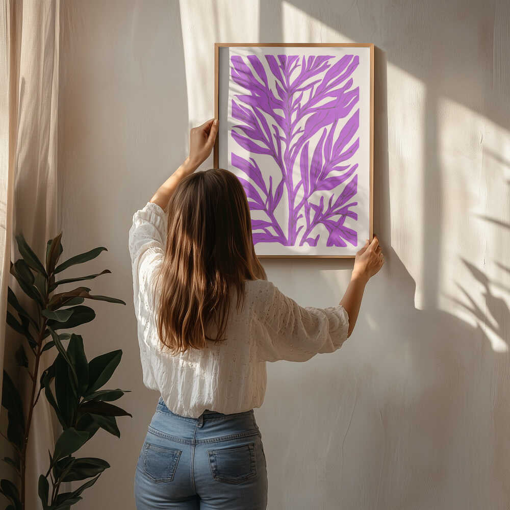 The Tree Branch with Purple Leaves Poster