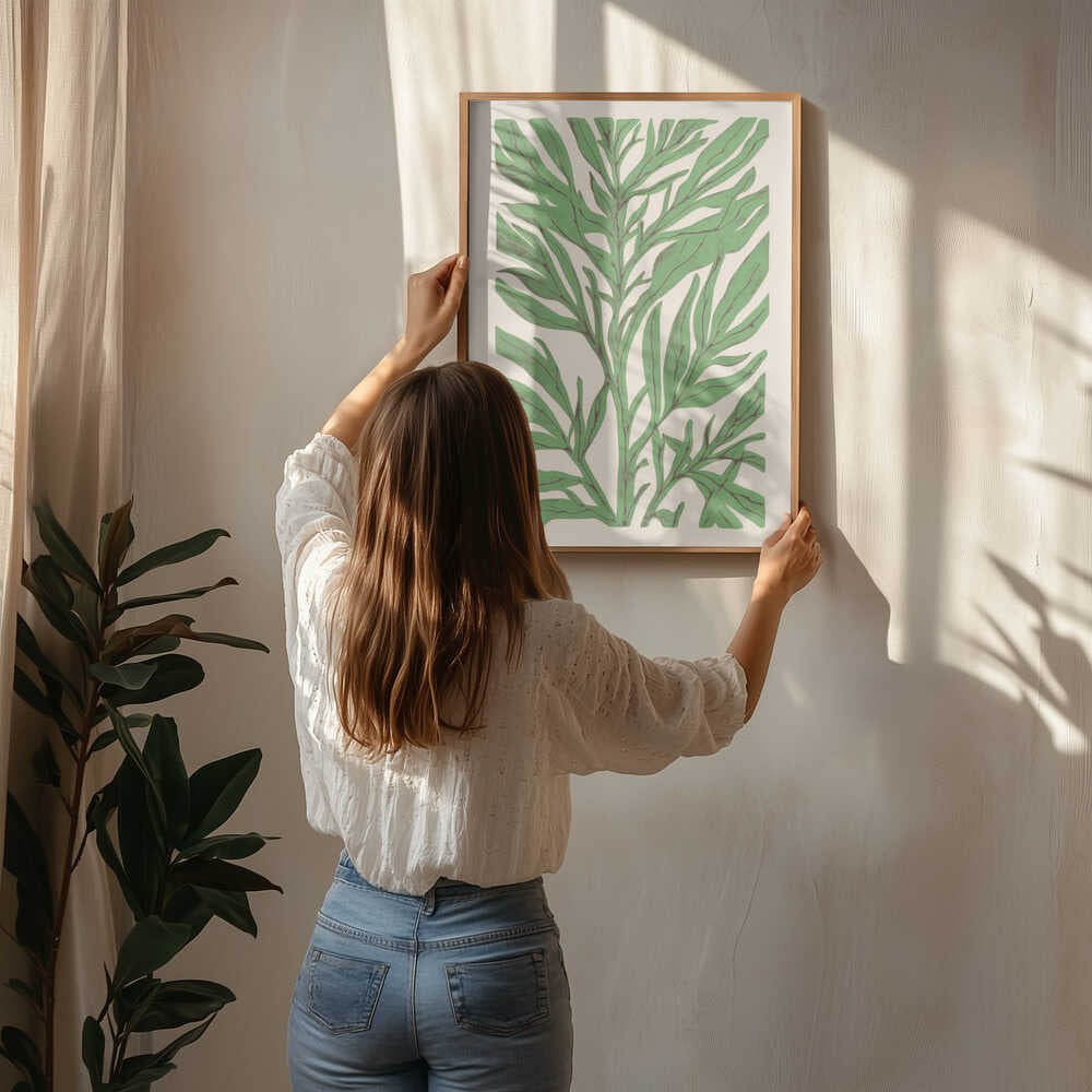 The Tree Branch with Green Leaves Poster