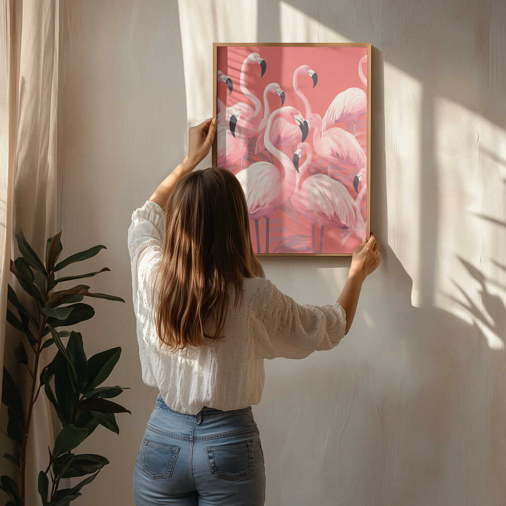 Vibrant Pink Flamingos Poster