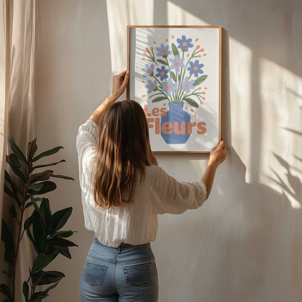 Charming Blue Blooms Poster