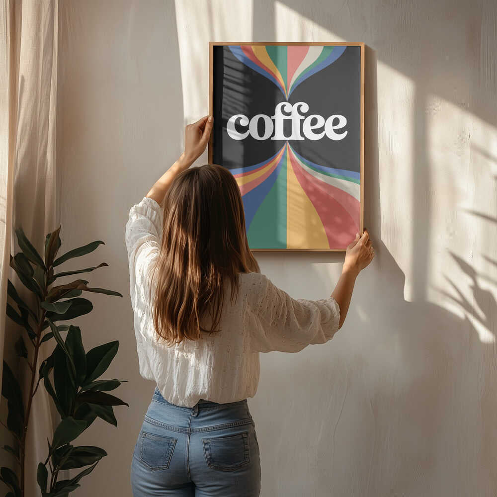 Coffee Rainbow Poster