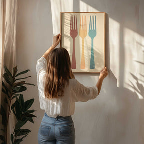 Colorful Fork Trio Poster