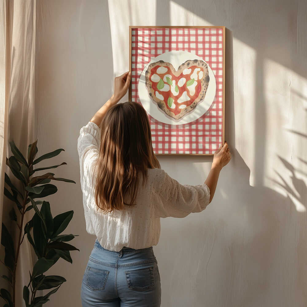 Pizza Heart checked Poster