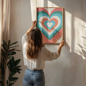 Concentric Hearts Poster