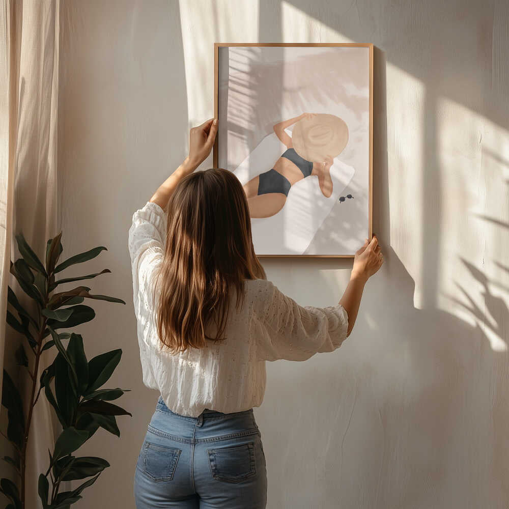 Serene Sunbathing Poster