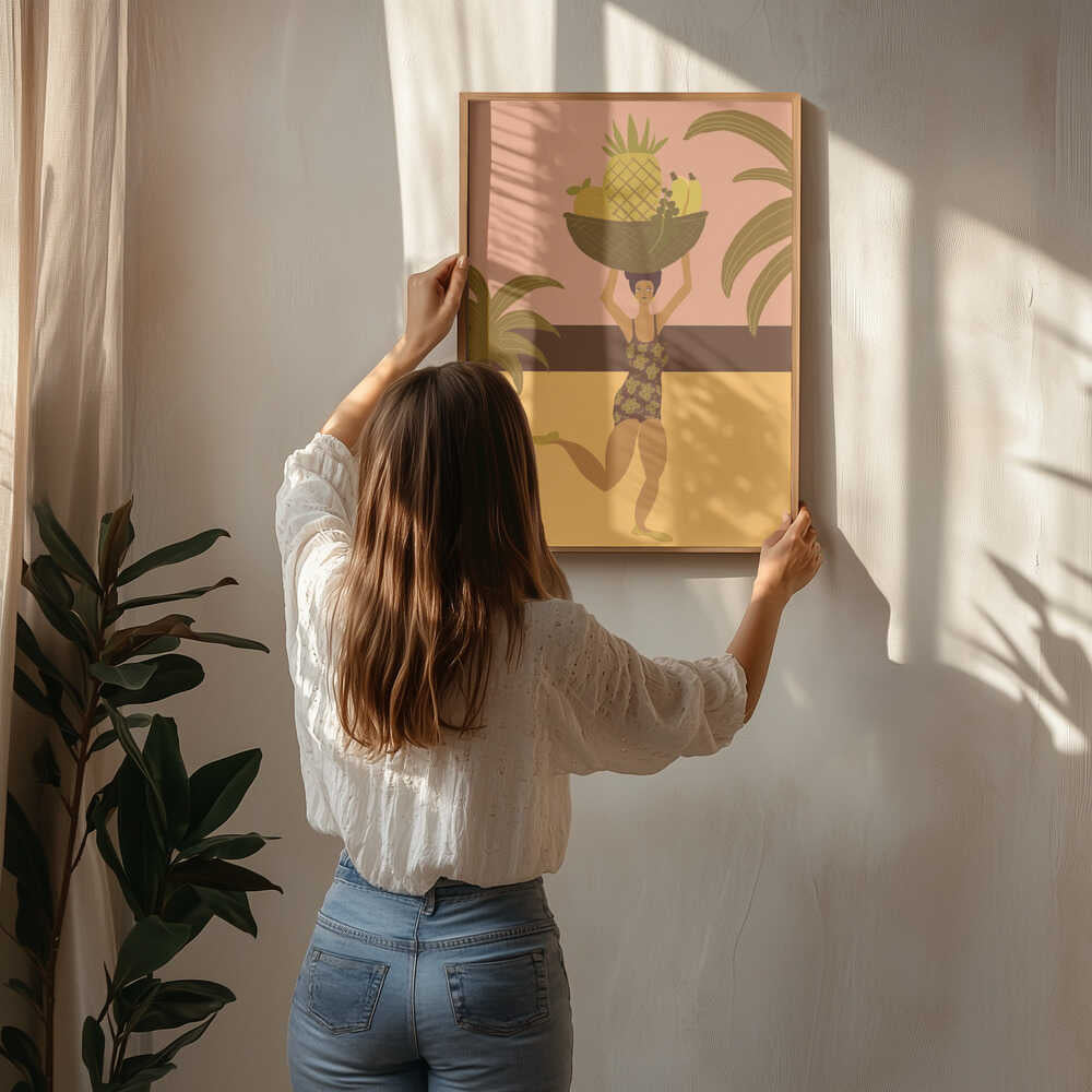 Tropical fruit at the beach Poster