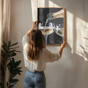 Pouring Champagne Poster