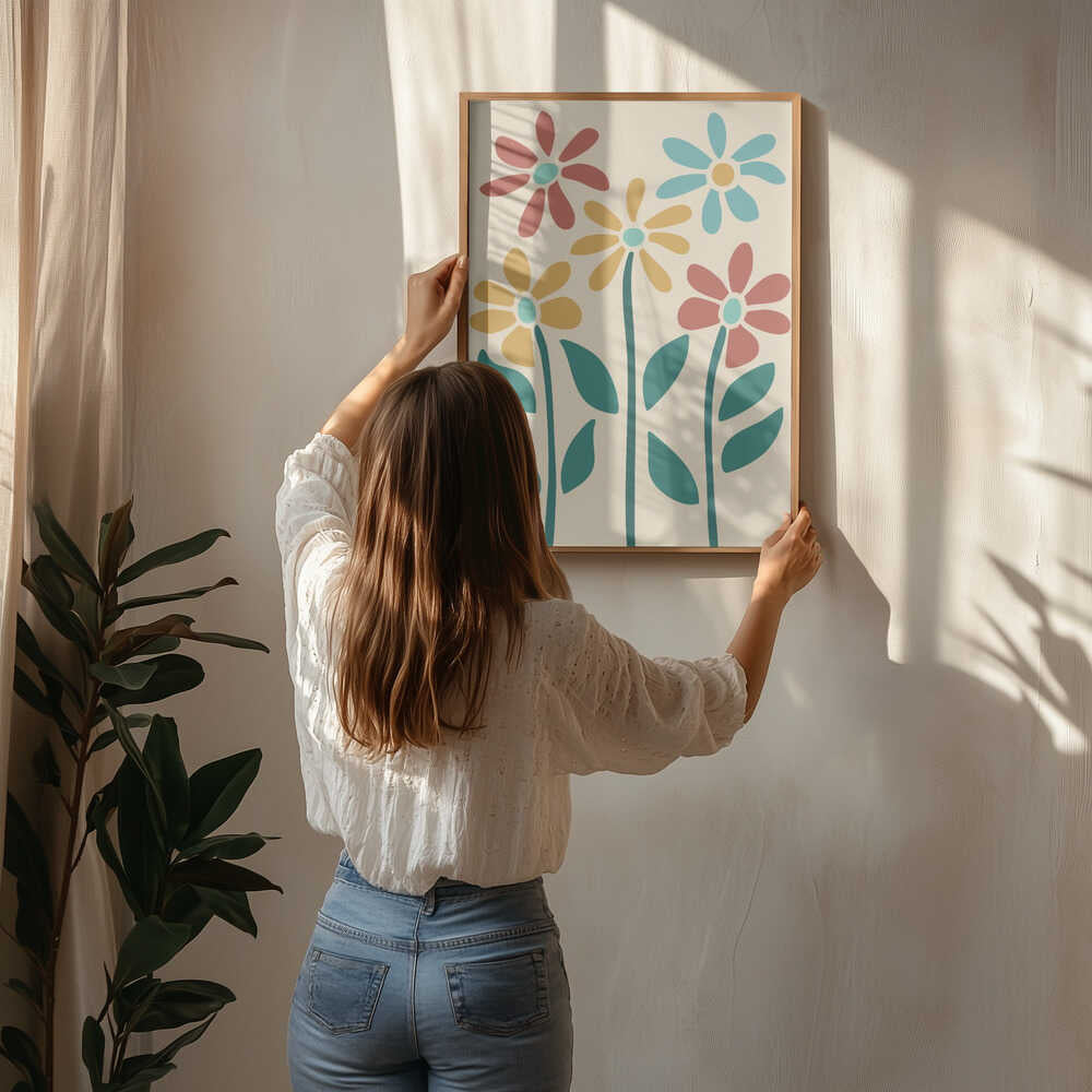 Boho Flowers Series No 3 Poster