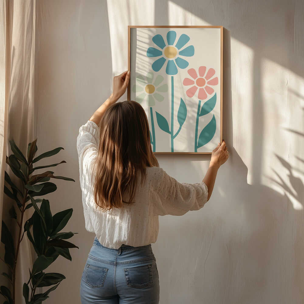 Boho Flowers Series No 1 Poster