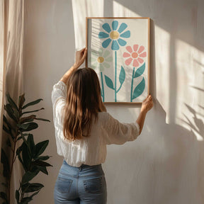 Boho Flowers Series No 1 Poster