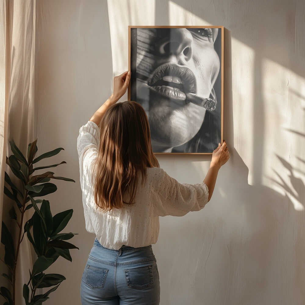 The Girl With the Burning Cigarette Poster
