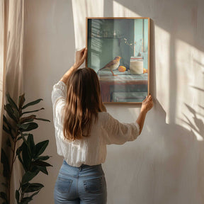 Country Morning Bird Poster