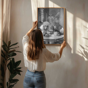 Parisian Poodle Breakfast Poster
