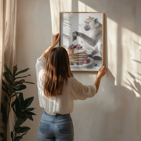 Monkey Maple Morning Poster