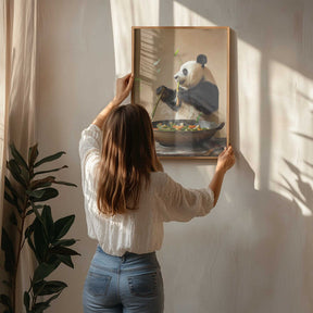 Panda Stir Fry Chef Poster