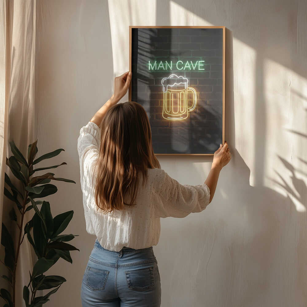 Man Cave Neon Sign No 2 Poster