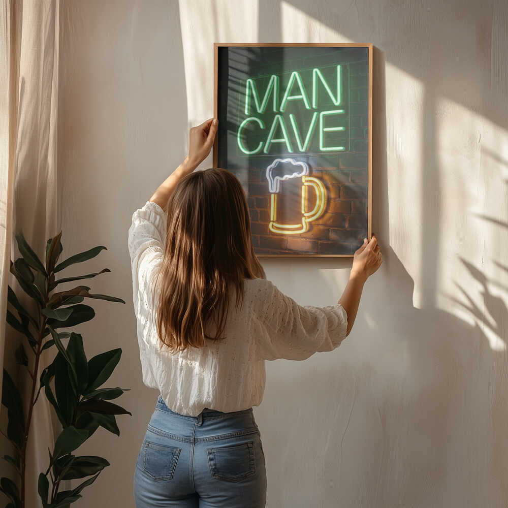 Man Cave Neon Sign No 1 Poster