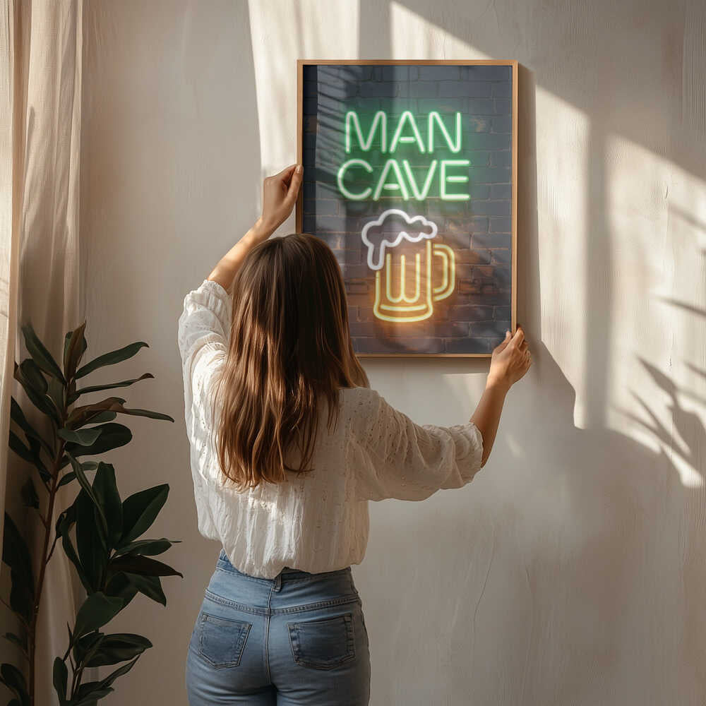 Man Cave Neon Sign No 3 Poster