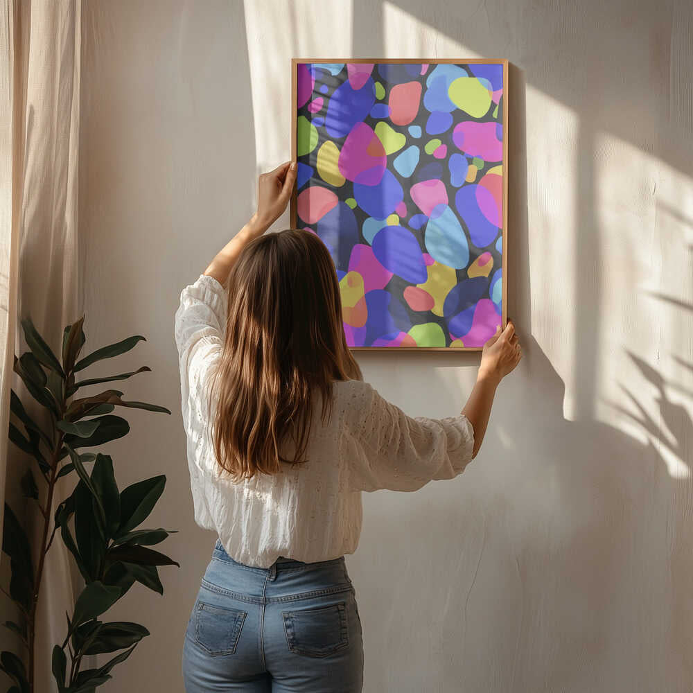 Neon Mosaic Poster