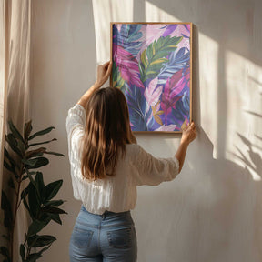 Vivid Jewel Leaves Poster