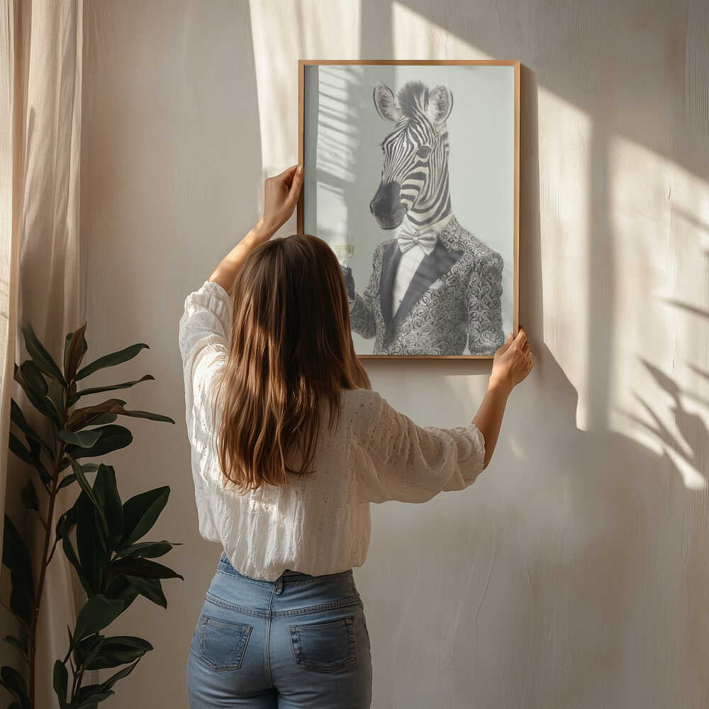 Zebra In Tuxedo Jacket Poster
