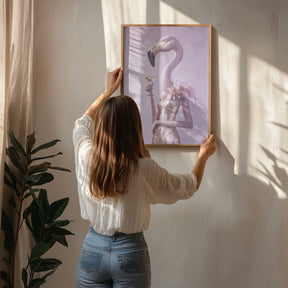 Flamingo In Cocktail Dress Poster