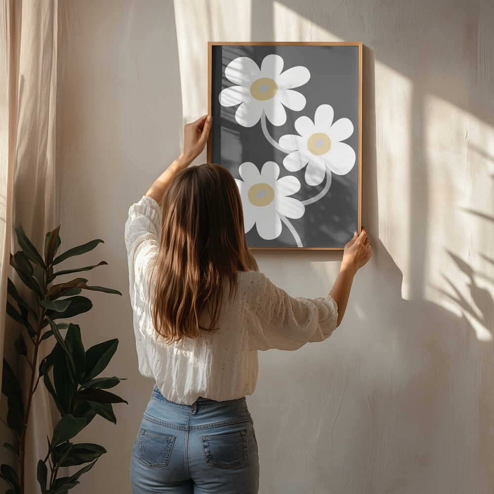 White Flowers In the Dark Poster