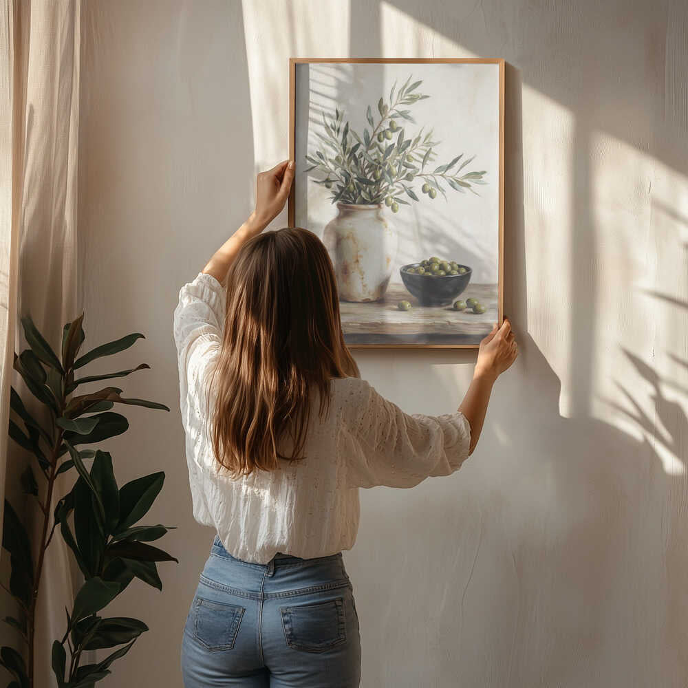 A Ceramic Bowl With Olives Poster