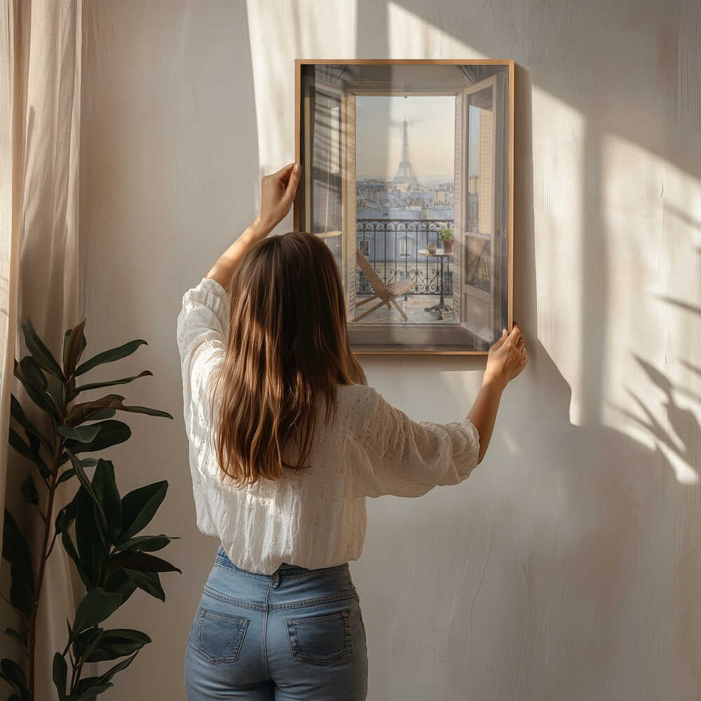 Parisian Balcony View Poster