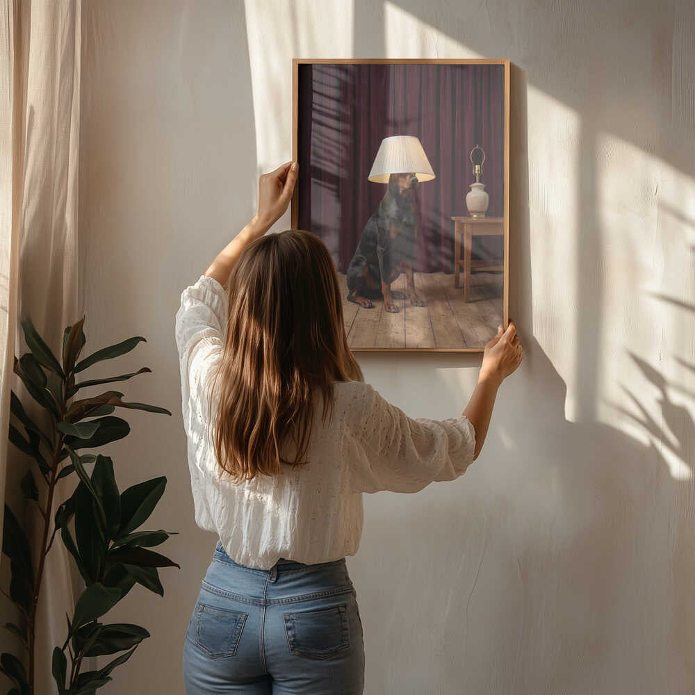 The Doberman Lamp Poster