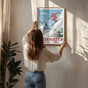Zermatt Skiing Poster